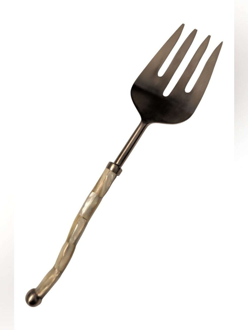 Serving Fork With Unique Curved Mother Of Pearl Handle